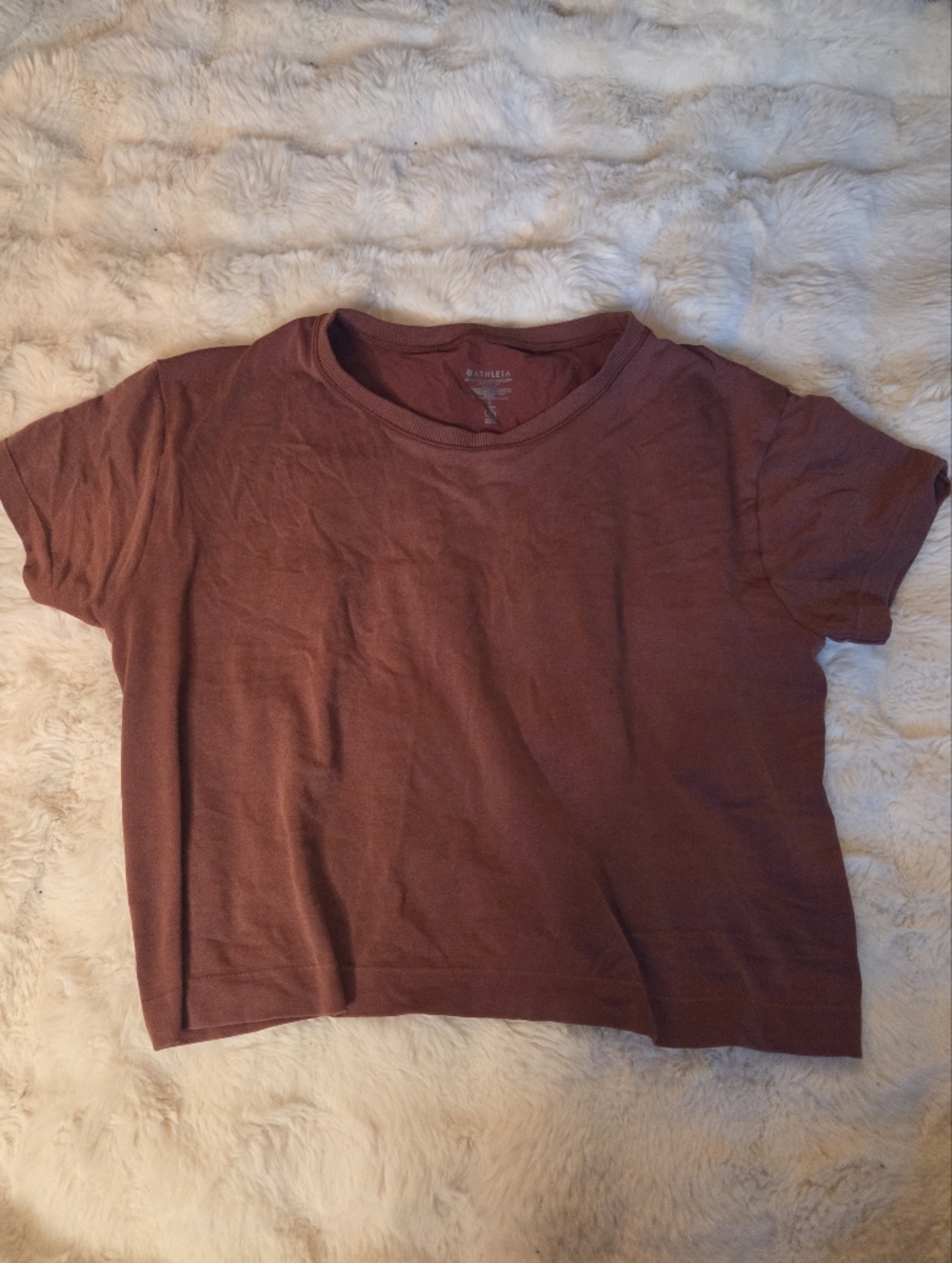 Athleta Womens Short Sleeve Crop Crew Tee